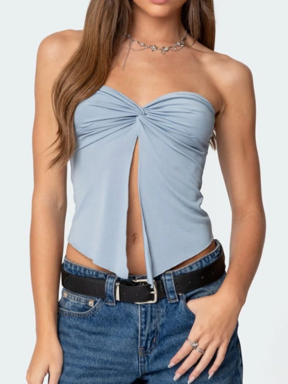 Edikted Twisted Split Front Tube Top